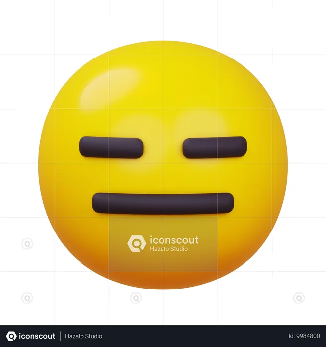 Expressionless Face Emoji 3D Icon