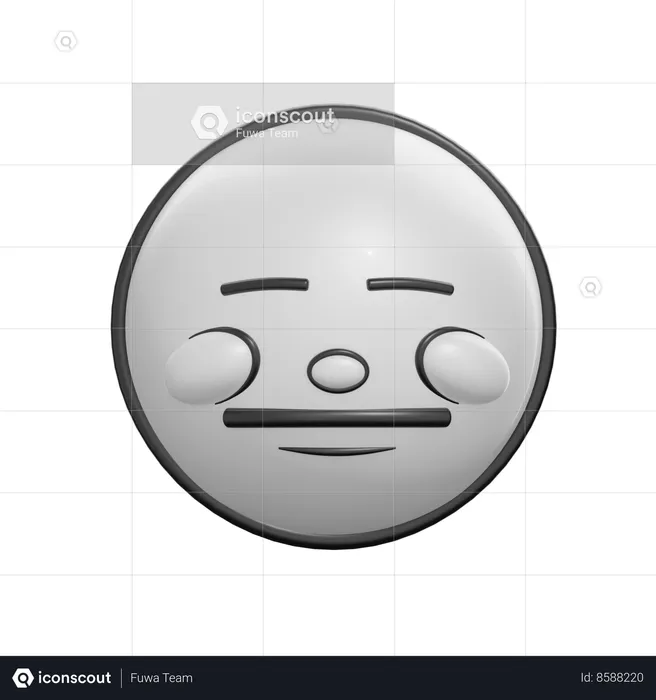 Expressionless Face Emoji 3D Icon