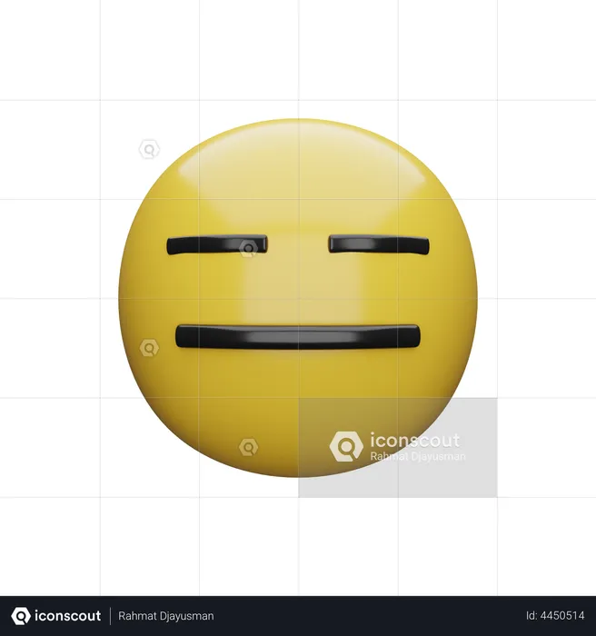 Expressionless Face Emoji 3D Illustration