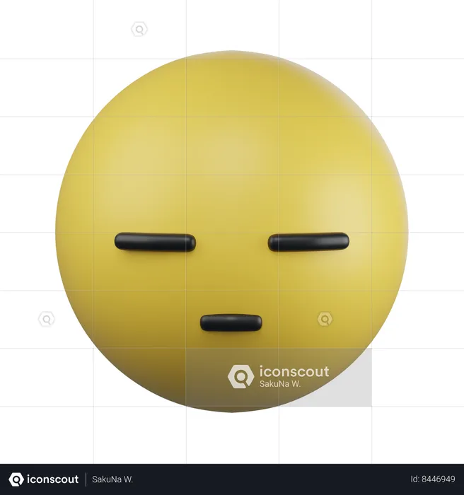 Expressionless Face Emoji Emoji 3D Icon