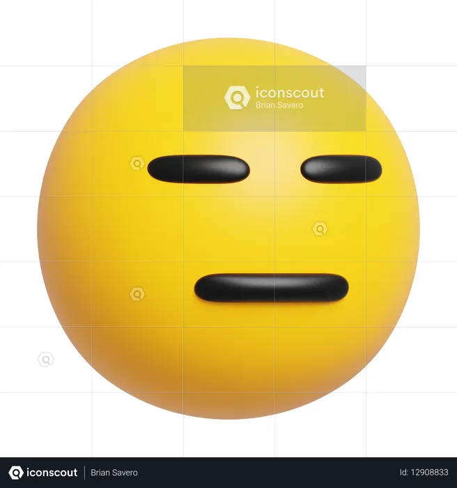 Expressionless Face Emoji 3D Icon