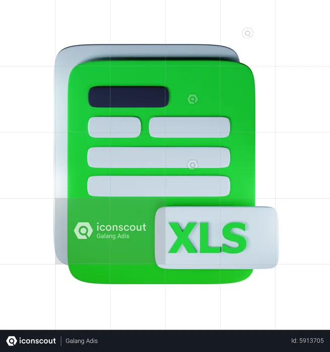 Extensão de arquivo xls  3D Icon