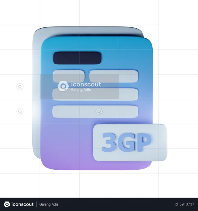 Extensión de archivo 3gp  3D Icon