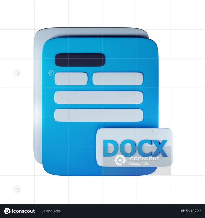 Extensión de archivo docx  3D Icon