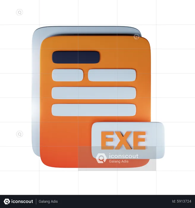 Extensión de archivo exe  3D Icon