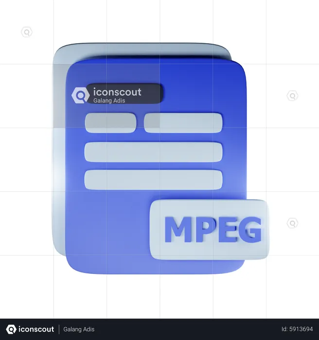 Extensión de archivo mpeg  3D Icon