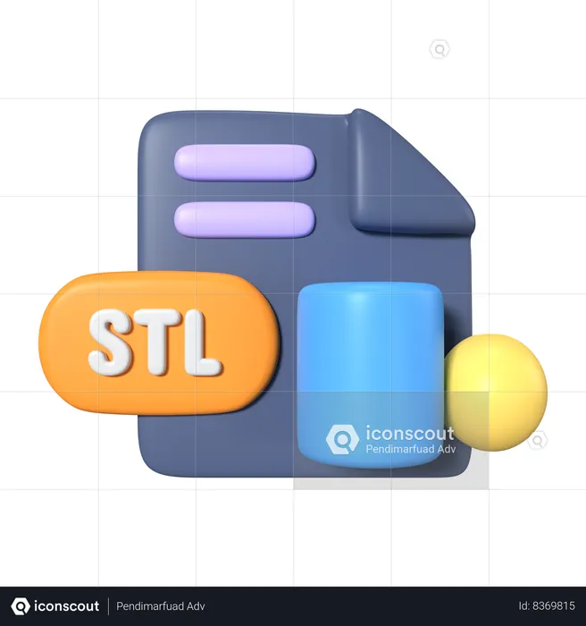 Extensión de archivo stl  3D Icon