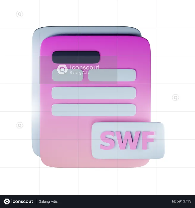 Extensión de archivo swf  3D Icon