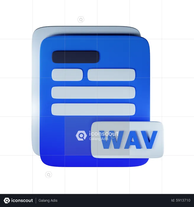 Extensión de archivo wav  3D Icon