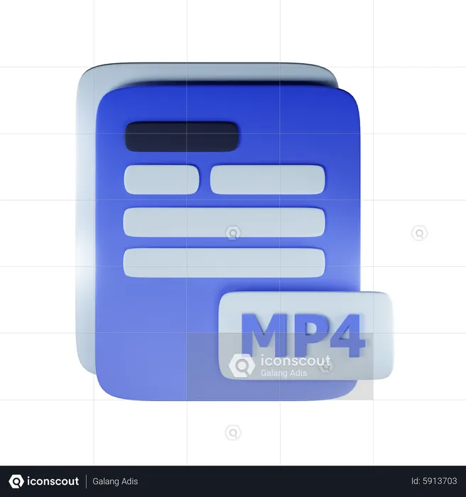 Extension de fichier mp4  3D Icon