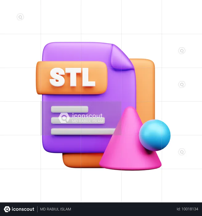 Extension de fichier stl  3D Icon