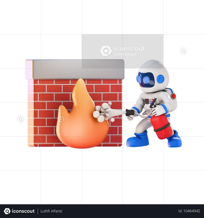 Extinguir fogo  3D Illustration