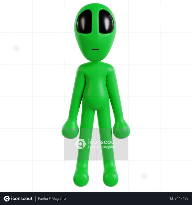 Alienígena extraterrestre no espaço  3D Icon