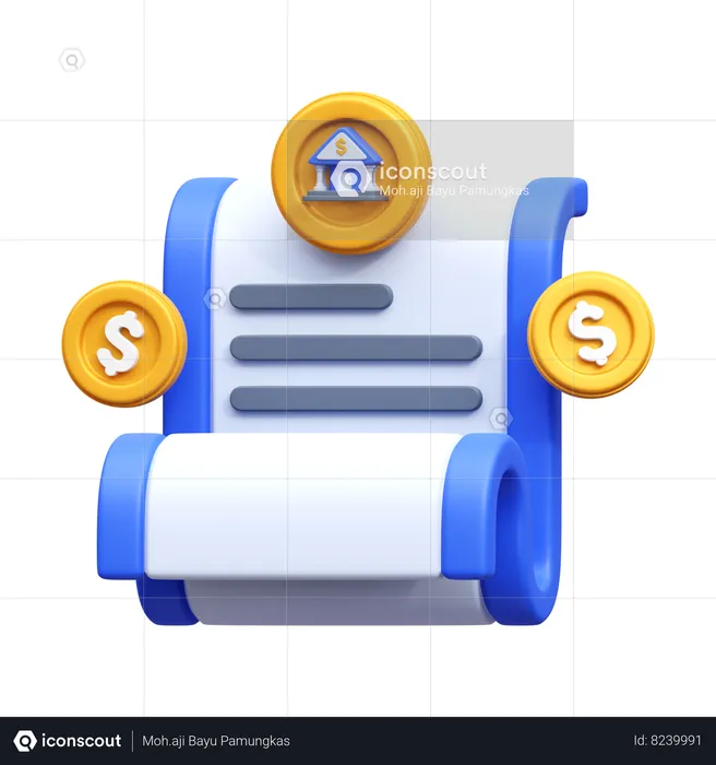 Extrato bancário  3D Icon