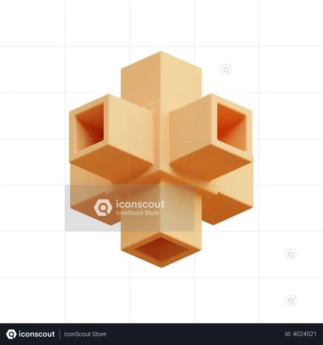 Extruded Cubes  3D Icon