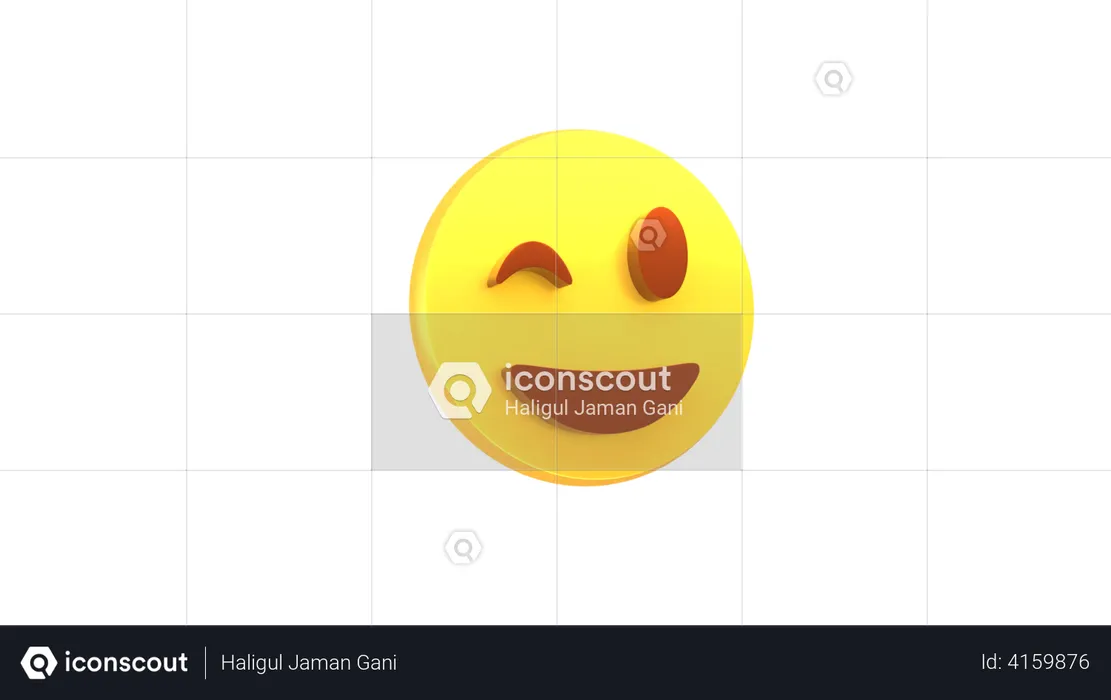 Eye Blink Emoji Emoji 3D Illustration