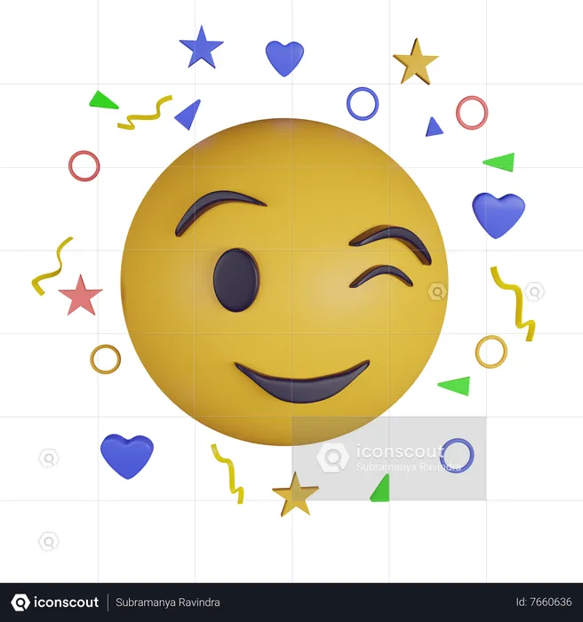 Eye blink emoji Emoji 3D Icon