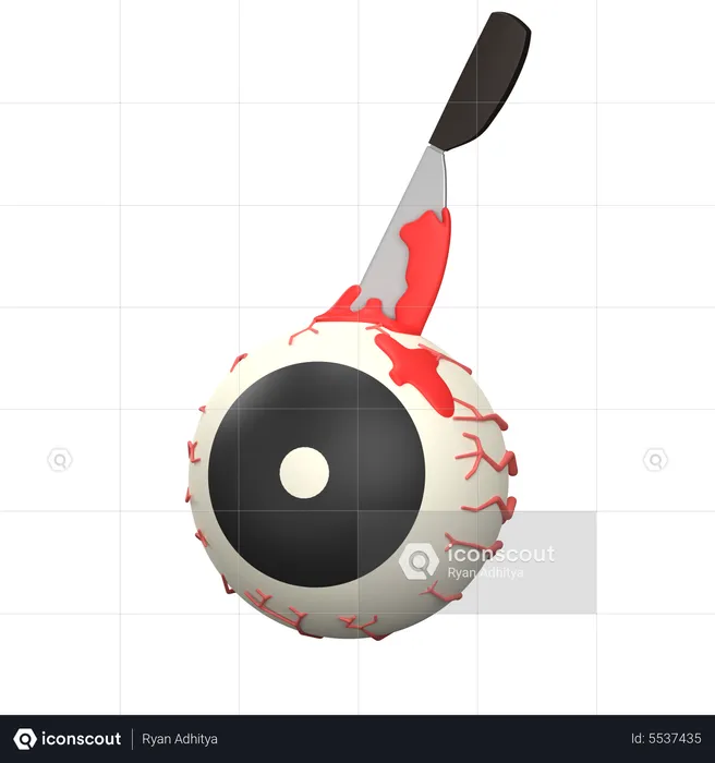 Eye Blood With Knife  3D Icon