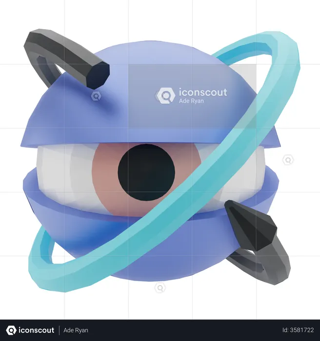 Eye Movement  3D Illustration