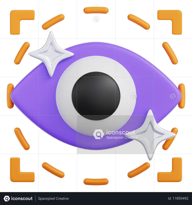 Eye Scan  3D Icon