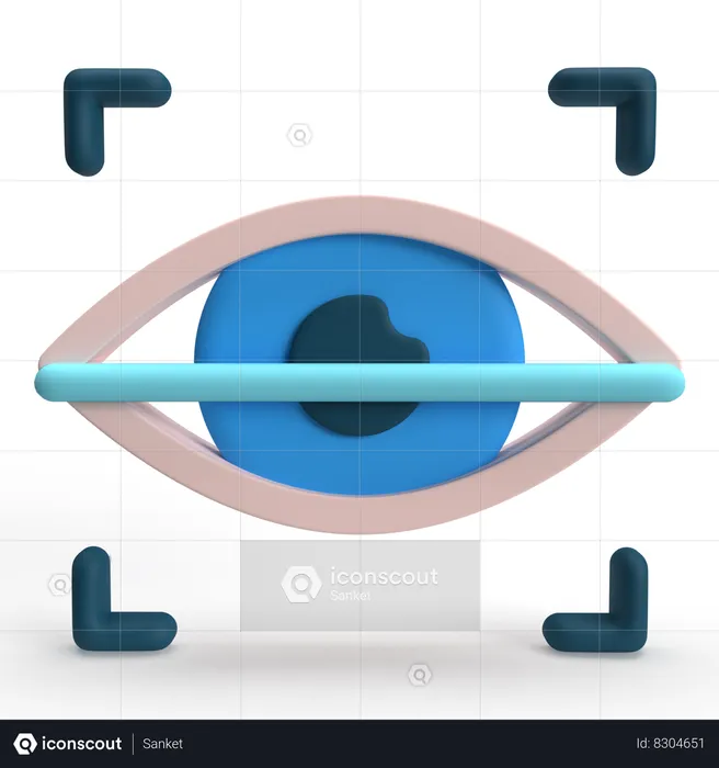 Eye Scan  3D Icon