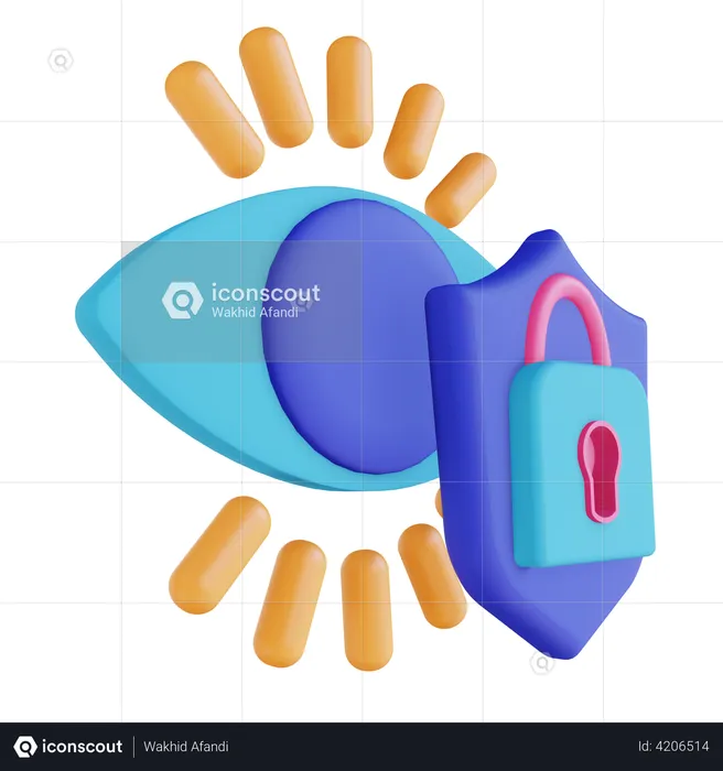 Eye scan security  3D Illustration