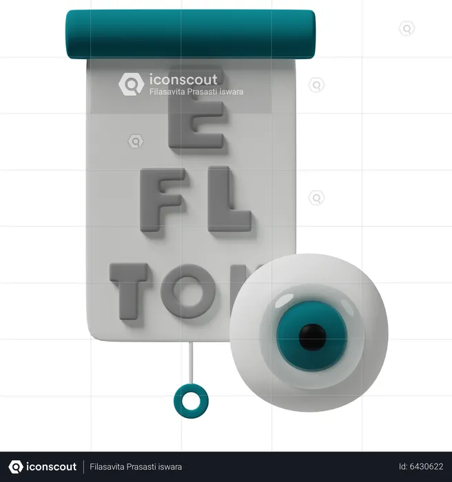 Eye Test Chart  3D Icon