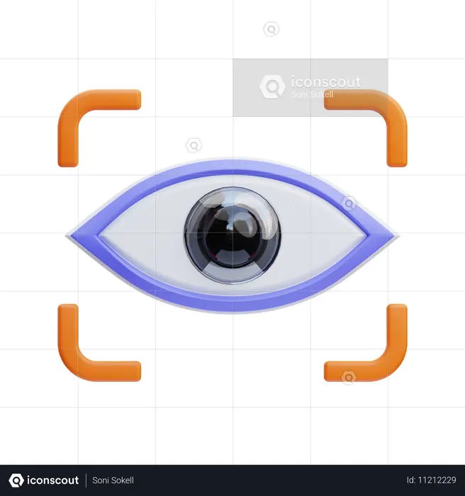 アイトラッキング  3D Icon