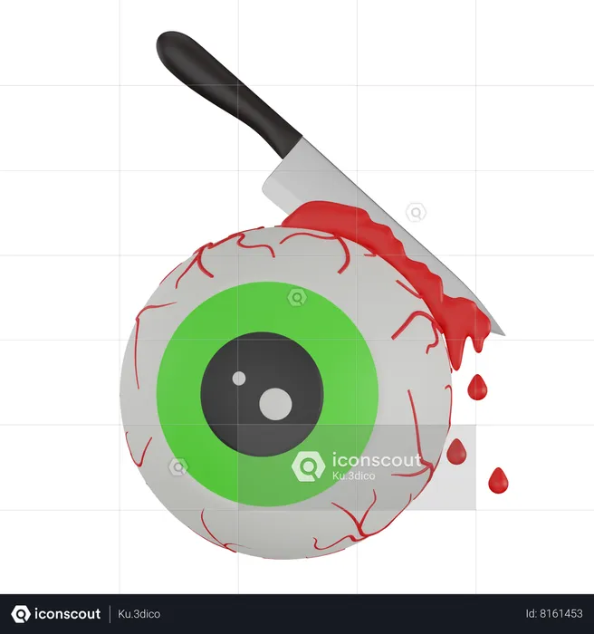 Eye with knife  3D Icon