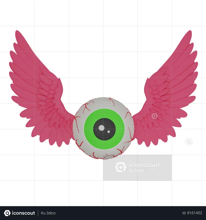 Eye with wings  3D Icon