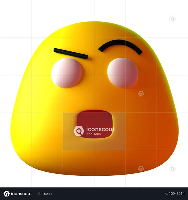 眉毛を上げる Emoji 3D Icon