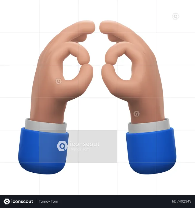 Eyes Hands Gesture  3D Icon