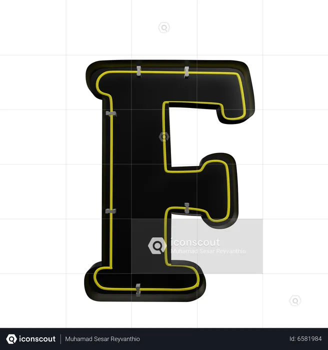 F Alphabet  3D Icon