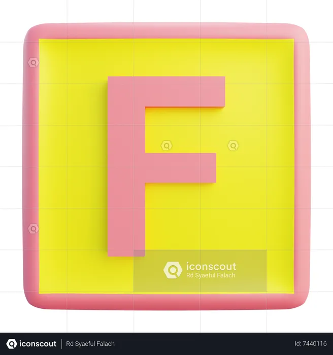 F Letter  3D Icon