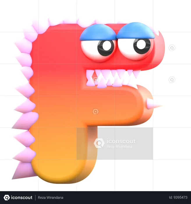 F Monster Alphabet  3D Icon