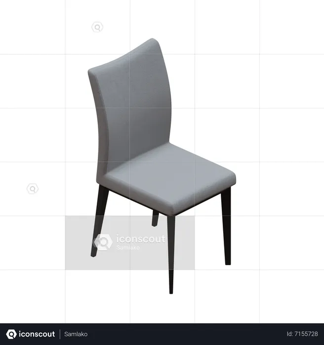Fabric Seat Dining Chair  3D Icon