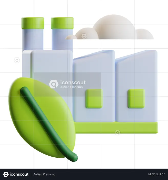 Fábrica de ecologia  3D Icon