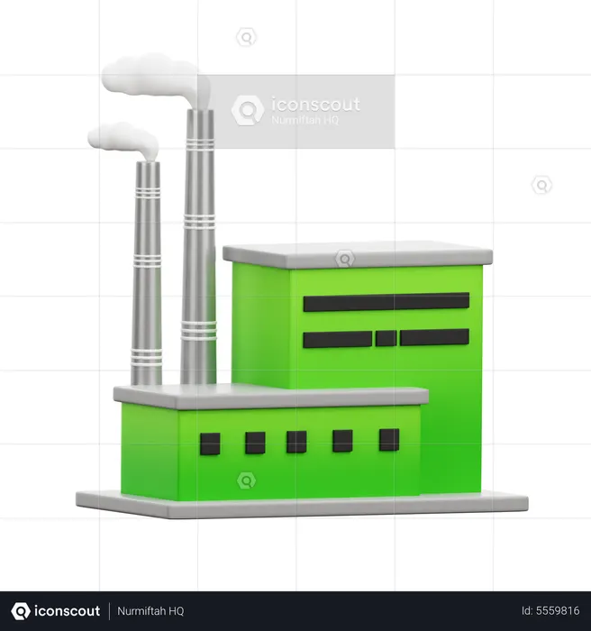 Fábrica de ecologia  3D Icon