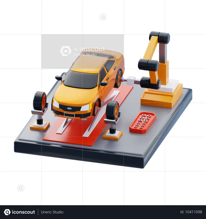 Fabricação de automóveis  3D Icon