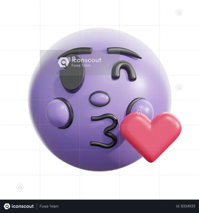 Face blowing a kiss Emoji 3D Icon