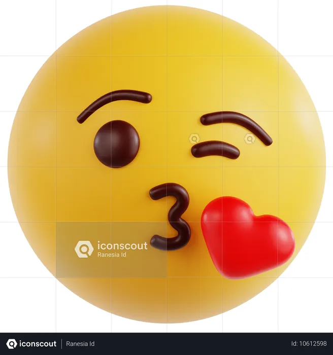 Face Blowing A Kiss  3D Icon