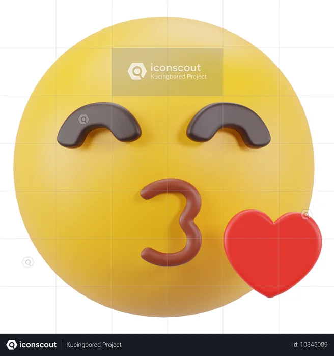 Face Blowing a Kiss Emoji 3D Icon