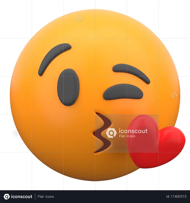 Face Blowing Kiss  3D Icon