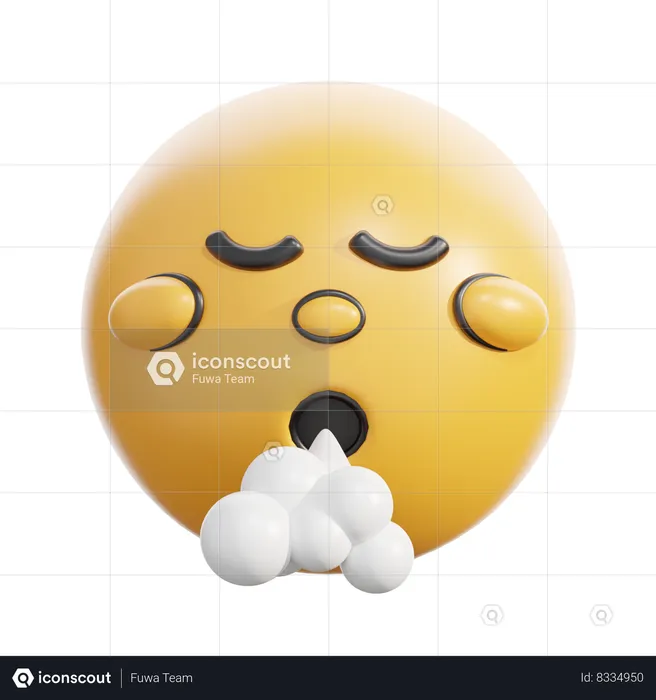 Face exhaling Emoji 3D Icon