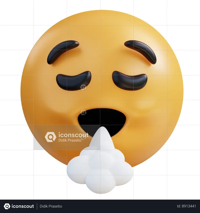 Face Exhaling Emoji 3D Icon