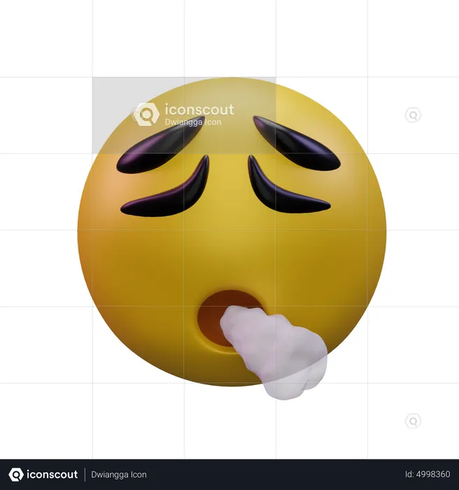 Face Exhaling Emoji 3D Icon