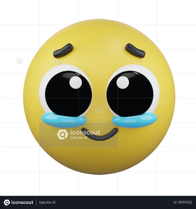 涙をこらえる顔 Emoji 3D Icon