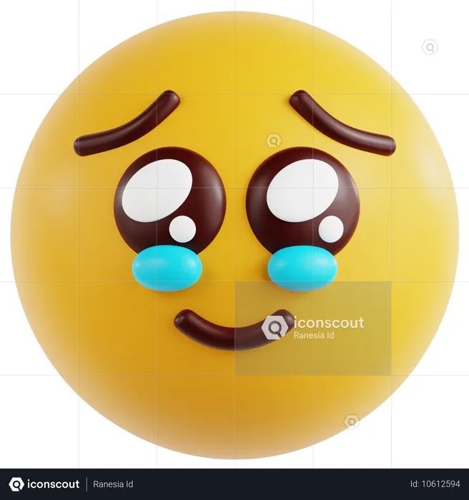 Face Holding Back Tears  3D Icon
