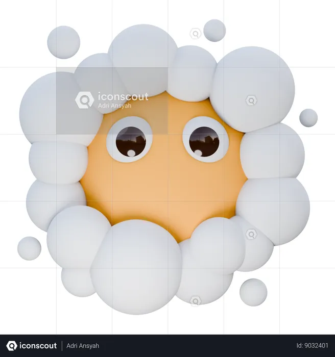 Face In Clouds Emoji 3D Icon