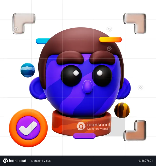 Face Recognition  3D Icon
